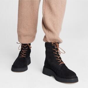 NEW Rag & Bone Black Suede Sloane Boots Lace Up Combat Boot Women's US 7 $550